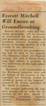 Everett Mitchell Will Emcee at Groundbreaking, 1957 November by Advocate Aurora Health
