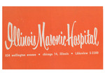 Illinois Masonic Hospital Pamphlet, 1954