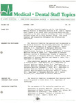 Medical-Dental Staff Topics, 1985, V19 N10, October