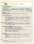 Medical-Dental Staff Topics, 1986, V20 N3, April