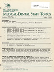 Medical-Dental Staff Topics, 1986, V20 N4, May