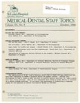 Medical-Dental Staff Topics, 1986, V20 N9, October