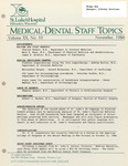 Medical-Dental Staff Topics, 1986, V20 N10, November