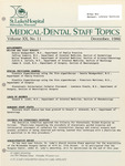 Medical-Dental Staff Topics, 1986, V20 N11, December