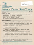Medical-Dental Staff Topics, 1987, V21 N5, May