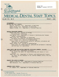Medical-Dental Staff Topics, 1987, V21 N8, August