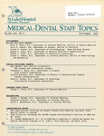 Medical-Dental Staff Topics, 1987, V21 N9, September