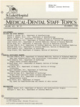 Medical-Dental Staff Topics, 1987, V21 N12, December