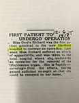 First patient to undergo operation, 1918 by Advocate Aurora Health