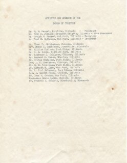 Register of the Officers and Members of the Board of Trustees