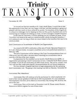 Trinity Transitions, 1995, V11, November 20