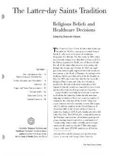 The Latter-Day Saints Tradition: Religious Beliefs and Health Care Decisions, 2002