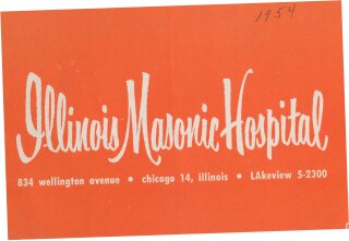 Illinois Masonic Hospital Pamphlet, 1954